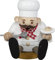 SAICO Mini Rauchfigur/Räucherfigur - Koch sitzend - Höhe von 8 cm - EIN Stück traditioneller Handwerkskunst - liebevoll gestaltete Räucherfigur - kompakt und dennoch detailreich - Made in Germany