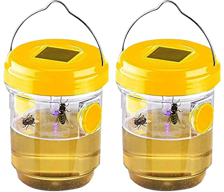 Osmond Paquete de 2 trampas solares para avispas para colgar al aire libre, con luz para chaquetas amarillas, avispas, abejas, trampas para avispas