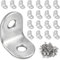JatilEr 20 Stück Winkelverbinder, 20 × 20mm Edelstahl Winkel Metallwinkel 90 Grad L Form Möbelwinkel Kleine Winkel Metall Mit 40 Schraube für Holz Möbel Tabelle Stuhl