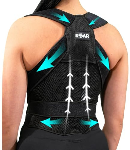 Roar® Corrector de postura de espalda, rectificador, ayuda a mantener la espalda recta, mejora la postura de cuello y hombros (S)