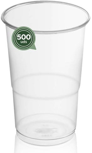 Maxi Products - 500 Vasos Plástico Reutilizables - 500 cc - Vasos Reciclables - Alta Resistencia - Vasos Irrompibles - Celebraciones - Vaso Cerveza - Vaso Refresco - Batidos - IRROMPIBLES
