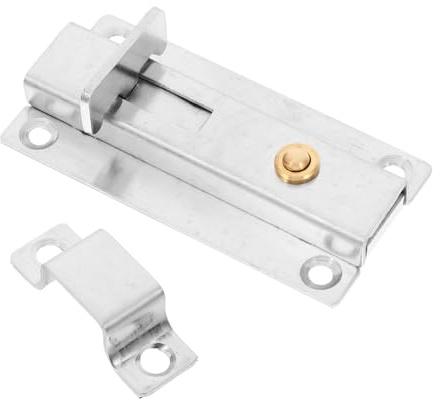 Operitacx Edelstahl Tür und Fensterriegel mit Automatischem Rückstellmechanismus Robustes Schließsystem für Türen Fenster Schränke Inklusive Montageschrauben Langlebig und Sicher