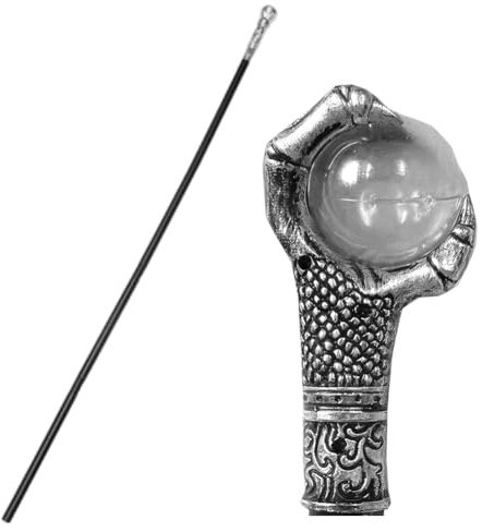GORGECRAFT Bastón Egipcio de 103.9cm con Garra de Dragón Cetro Bastones Vintage Desmontables con Cabeza de Garra de Plata Antigua Varita de Plástico para Cosplay Brujas Magos Disfraces de Halloween