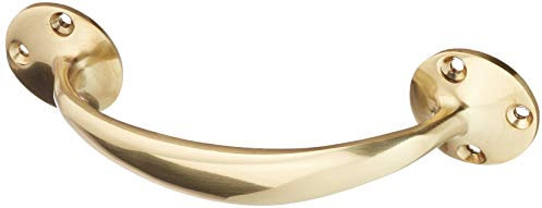 Merriway® BH01753 Front Fix Bow Door Handle, 150mm (6 inch) - Polished Brass
