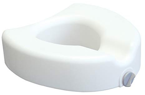 Lumex Raised Toilet Seat, 4.5 Riser, Locking Clamp, Fits Most Toilets