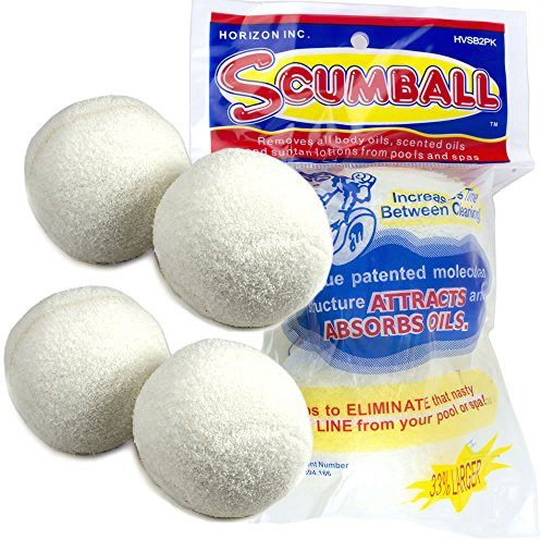 Horizon Scumball Pool & Spa Scum Eliminating Ball (2 Packs of 2), The Original USA Patented Reusable Scumball Used for Over 20 Years in The Pool and Spa Industry, HV-SB2PK
