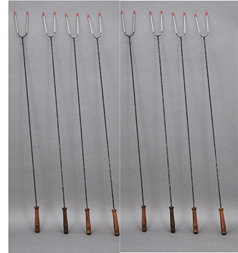 KUHEIGA 8 Stck. Grillspiess Spitze Edelstahl Mit Holzgriff für Feuerschale/Feuerkorb