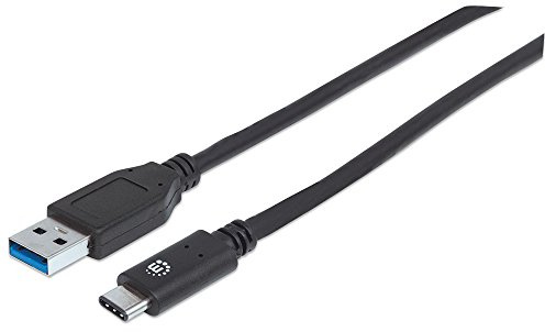Manhattan USB 3.1 Gen2, 1 m câble USB USB 3.2 Gen 1 (3.1 Gen 1) USB C USB A Noir
