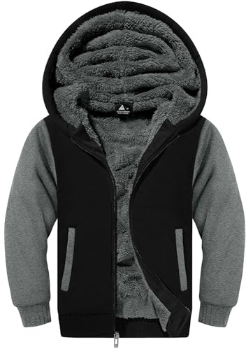 SwissWell Fleecejacke Kinder Jungen Softshelljacke Jungen Winterjacke Fleece Gefüttert Warme Sweatjacke Mit Reißverschluss Kapuze Kapuzenjacke Kapuzenpullover Für Jungen