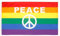 PHENO FLAGS – bandera de la paz resistente a la intemperie con 2 ojales de metal - bandera del arco iris 90 x 150 cm, multicolor