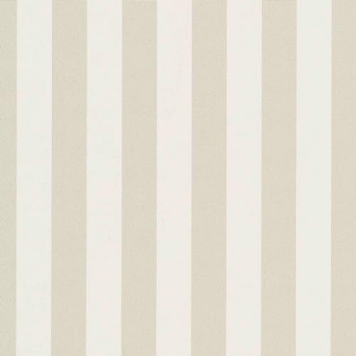 Erismann Papier peint | Collection Versailles | 10290-02 | Papier peint intissé | Rayures/vagues | 0,53 x 10,05 m | Crème | Salon | Couloir | Bureau | Cuisine | Salon