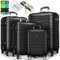 tillvex® Reisekoffer Set 4-TLG. + Gepäckwaage, 8X Koffergurte und 4X Kofferanhänger | Kofferset 4 Rollen | Trolley Gepäck Koffer TSA Schloss | Rollkoffer Hartschalenkofferset S-M-L-XL