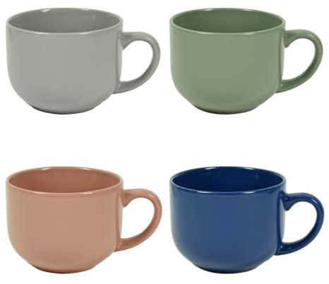 Maury's Set 4 Tazze, Realizzate in Porcellana con Manico, in Decorazioni Assortite Casuali (JUMBO SHABBY-450 ML)