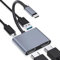 USB C to Dual HDMI Adapter, Support Dual 4K@60Hz, 4 in 1 USB Type C to Dual Monitors Multiport Adapter for MacBook Pro/Air, Surface, Dell, LenovoYoga, Chromebook and More