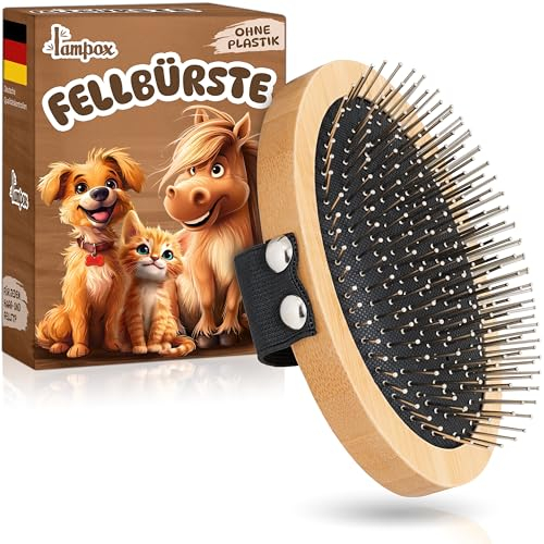 Fellbürste, Hundebürste, Tierbürste, Hundehaarbürste, Premium Bürste für Hund & Katze zur sanften Fellpflege, Striegel für Hunde & Katzenbürste, Hundekamm mit Massage-Effekt, Haustierbürste