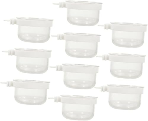 10 Pièces, Tasse À Nourriture Suspendue, Bol Transparent Détachable en Acrylique, Mangeoire À Eau pour Perroquet, Canari, Pinson, Oiseau De Petite Taille,Boîte à nourriture pour perroquets, bol à nour
