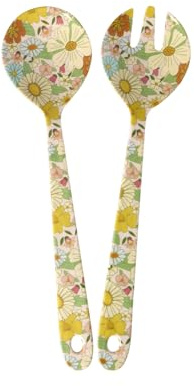 Rice 2er Set Salatlöffel Salatbesteck Salatset Melamin frei von BPA - Flower Power Print