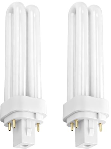 Ignara 2pcs GX24Q-3 26W 4 Pin Compact Fluorescent Lamp Natural White 4000K | Non-dimmable Double Turn Tube Light 2U Shape CFL Light Bulbs for Corridor Bathroom Hallway Garage Office