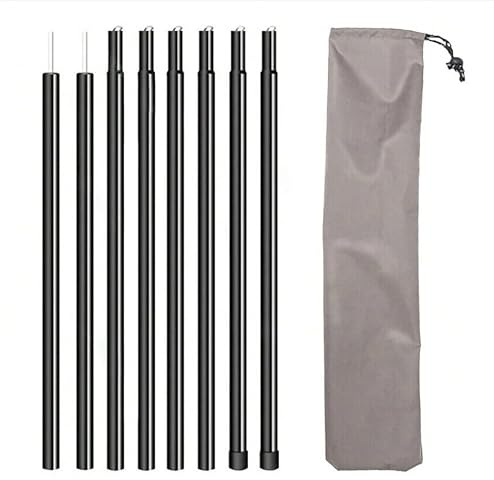 Telescopic Adjustable Steel Tent Poles, 200cm, Universal Awning Canopy Tarp Pole, Set of 2