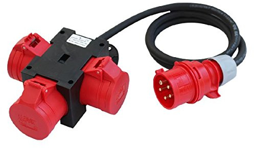 CEE Adapter Stromverteiler CEE 32A 400V - 3 x 32 A Baustromverteiler Verteiler Steckdosenverteiler Starkstromverteiler Kraftstromverteiler