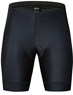 bpbtti Mens Gel Padded Cycling Shorts Bicycle Riding Pants Bike Biking Clothes Cycle Tights (XXL - Waist 38-40, Black)