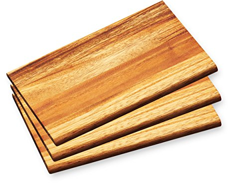 Juego de 3 tablas de desayuno (madera de acacia, 23 x 15 x 1 cm)