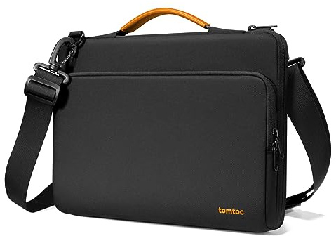 tomtoc 14 Zoll Laptoptasche kompatibel mit 14 MacBook Pro M5 Pro/A3426 Pro M5 Max/A3427 2026, Pro/Max M5 A3434 2025, M4-M1 & 13,5-14,4 Surface 7, 360° Schutz Schultertasche mit spritzwassergeschützt