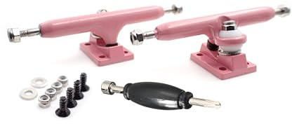 SPITBOARDS Fingerboard Pro Trucks by Real Lock-Nuts, 34 mm, anelli torici in gomma uretano Bushings, asse ottimizzato, larghezza 34 mm, per tuning e assemblaggio di fingerboard (rosa)