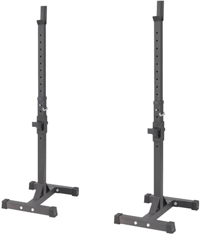 ALLINLIFE Soporte Barra Pesas,Rack Musculación Soporte Sentadillas,Estante de Sentadillas Ajustables en 12 Alturas,Fabricado en Acero Soporte Barra Pesas,Levantamiento Gimnasio en Casa Max 200 KG