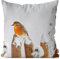 VOID Rotkehlchen Vogel Schnee Kissenbezug Kissenhülle Polyester Weihnachten Deko Winter Outdoor Dekoration, Kissen Größe:80 x 80 cm