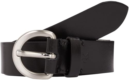 Calvin Klein Damen Gürtel Classic Pin Buckle aus Leder, Schwarz (Black), 90 cm