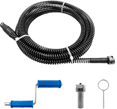 Hengrongshen - Spirale per la pulizia dei tubi, 3,0 m, Ø 10 mm, con adattatore elettrico e manuale, scarico a spirale, per la pulizia dei tubi, efficiente detergente per tubi