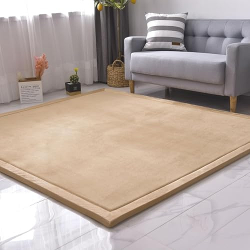 DSSHENGDS Alfombra de Sala de Alfombra Suave Lavable Moderna, Antideslizante.Manta de Juegos Alfombra Yoga,Ejercicio y Gateo De Terciopelo Coral Grueso Moderna 2cm-A- 150 * 180cm