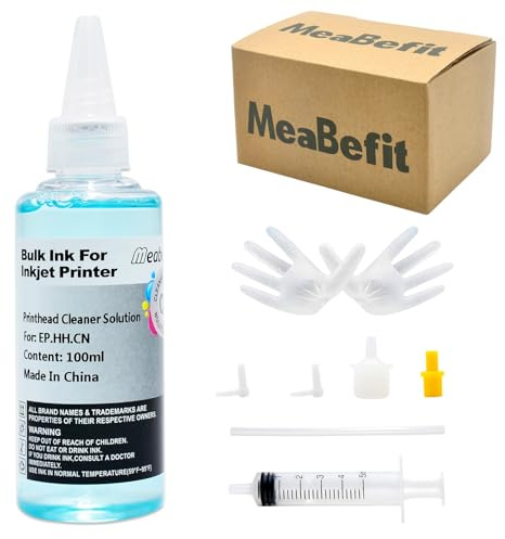 MeaBefit Printhead Cleaning Kit Compatible for HP Canon Inkjet Printers,Works with WF-7710 WF-3640 7620 8600 8610 WF-2750 WF-2650 ET-2750 ET-2650 etc,Printer Nozzle Cleaner (1 Pack)
