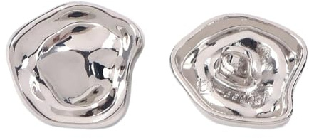 Vayliro 20 Stück Metallknöpfe 36mm Speziell Geformte Knöpfe Metall Knöpfe zum Nähen Windbreaker Knöpfe Hemdknöpfe Mantelknöpfe Knöpfe für Strickjacke Vintage Knöpfe zum Annähen Bastelknöpfe,Silber