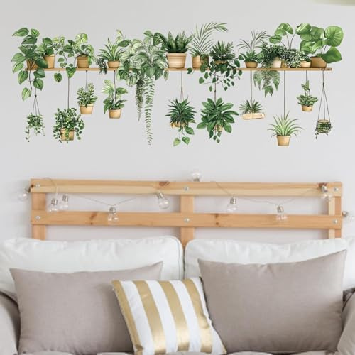 CHAOTEMAI Pegatinas Pared Decorativas 30x90CM Vinilos de Pared Decorativos Autoadhesivo Vinilos Plantas Impermeable Pegatinas Decorativas Planta Colgante Stickers Decorativi da Parete para Salón