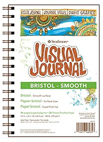 Pro-Art Paper Strathmore Visual Journal Bristol Smooth 5.5-inch x 8-inch, 28 Sheets, white