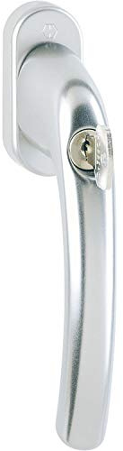 HOPPE 8164535 Tokyo fönsterhandtag – låscylinder, 45 grader, fyrkantig spindel 7 x 35 mm, silver, 1 styck