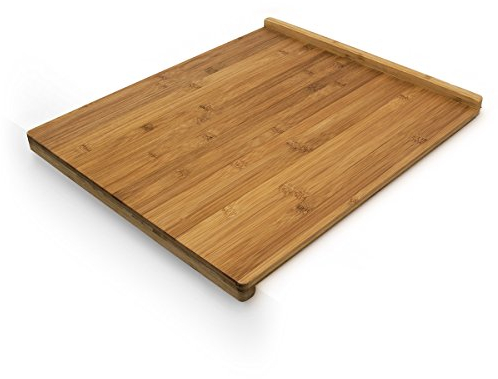 Relaxdays Tranchierbrett aus Bambus, HxBxT: ca. 2,5 x 38 x 45 cm, doppelter Anschlagkante, beidseitig verwendbar, Natur, Hellbraun