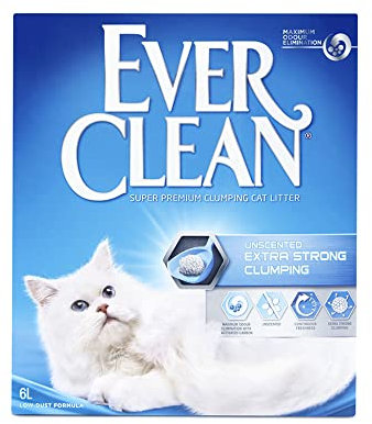 Ever Clean Litière agglomérante Extra Forte Non parfumée pour Chat, 6 litres