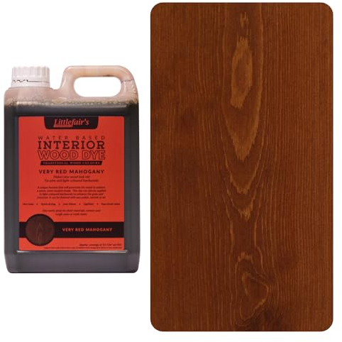 Tintura e tintura per legno a base d'acqua ecologica di Littlefair (2,5 litri, mogano molto rosso)