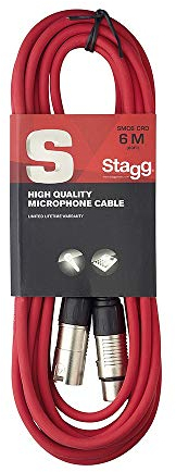 Stagg 6 m hochwertigen XLR-auf XLR-Stecker Mikrofon Kabel rot, 6m