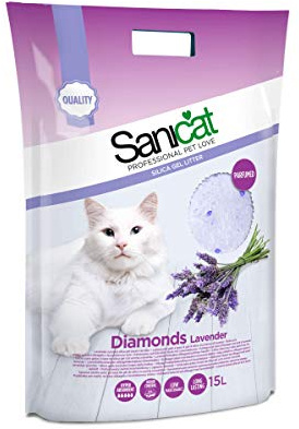 Sanicat Diamonds Lavender Silica Gel Cat Litter, 7.1 kg