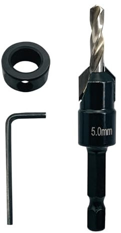 NORTOOLS Countersink Bit TCT Wood Drills Woodworking Chamfer Counter with Pilot Drill and 1/4 Quick Change Shank for Carpenters DIY Lovers Woodworker Hobbyists 5 mm