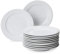 AmazonCommercial Side Plate Set, 12 Piece Porcelain, 7.5 Inch Wide Rim, 19.05 cm, White