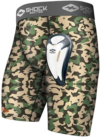 Shock Doctor Adult Compression Short with Bio-Flex Protective Cup, Baseball, Hockey, Softball, Lacrosse, Football, and Soccer