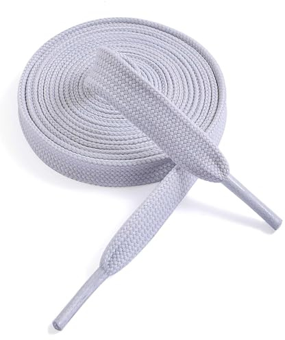 VSUDO 100cm Bluish Grey Laces for Trainers, 39 Inch Grey Shoe Laces, 1 Pair
