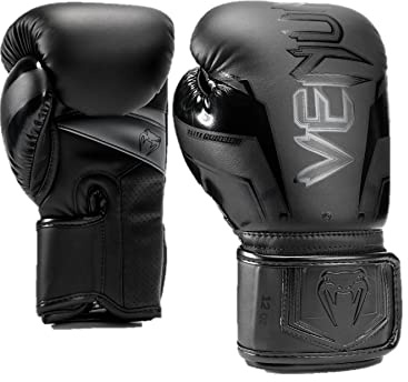 Venum, Elite Evo Boxing Gloves, Unisex Adult, 16 Oz, Black/Black