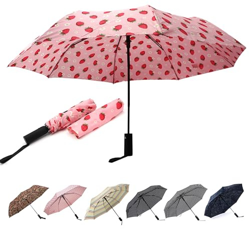 Nollia Compact Travel Umbrella with Auto Open – Windproof Folding Umbrella, Lightweight & Portable for Rain