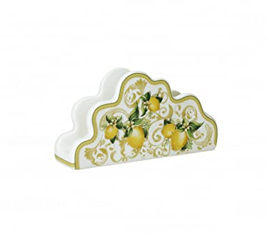 BRANDANI Servetthållare citroner 20 x 10 cm porslin